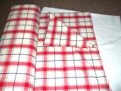 New old stock Vintage Fabric Bolt Tartan Plaid Seek sucker 60″ x 20 yards+