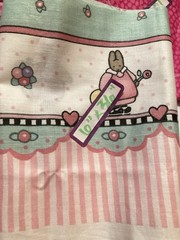 Lot of 7 Fabric Scraps Pinks Hearts Rabbit Swirls Lot #39