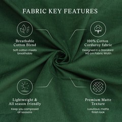 Bottle Green 12 Wales Corduroy Fabric 100% Cotton – Premium Cloth Material