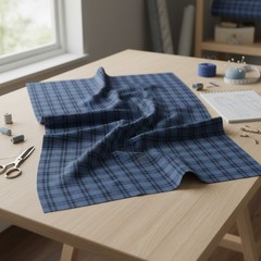 Bedford Check Tartan Fabric Poly Viscose Wool Free – Multiple Sizes Available