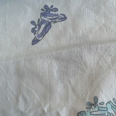 Vntg Unbranded Baby Shoes Themed Cotton Fabric Nursery 56” By The Yard Cotton