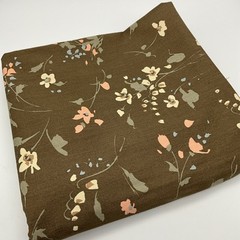 Vtg House N Home Fabrics & Draperies 1982 Brown Floral Upholstery Fabric 2.5 Yds
