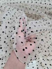 Nude Beige Tulle Velvet Polka dots Fabric For Dress Fabric By The Yard Stretch