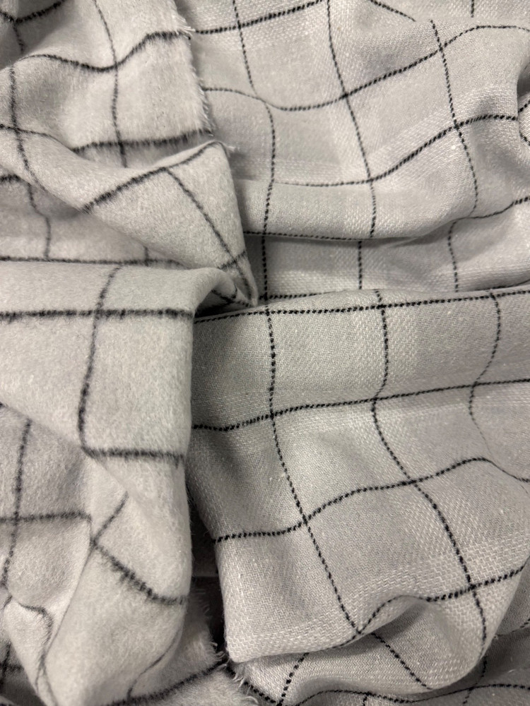 JOANNS WOOL BLEND SUITING MATERIAL LT GREY CHECK PLAID CLASSIC SPORTSWEAR BTYNWT