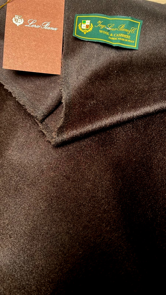 3.8m Loro Piana heavy Brown cashmere/wool luxury fabric for jacket coats