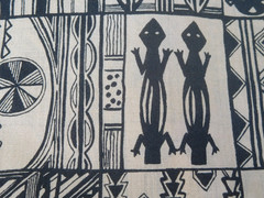 Tribal Inspired Polynesian Cotton fabric block print Tapa Cloth Style apx. 3 yd