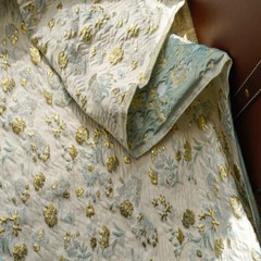 1M Jacquard Gold Embossed Bubble Cloth Fabric Soft Elegant Skirt Dress Material