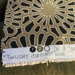 Piece Of Richloom Black & Tan Geometric Fabric Size 54”x 43” With Square Cut Out
