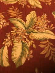 Over 12 Yds Rust background Medium Weight Upholstery/Drapery Fabric, poly blend