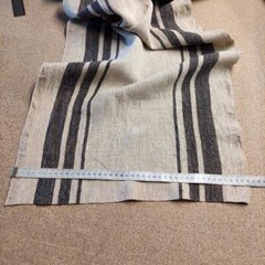 100% linen fabric 340gsm French stripes grain sack vintage green navy blue black