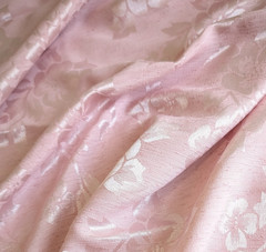 Solid Light Pink Floral Brocade Satin Fabric Textured 44″ Wide x 4 Yards