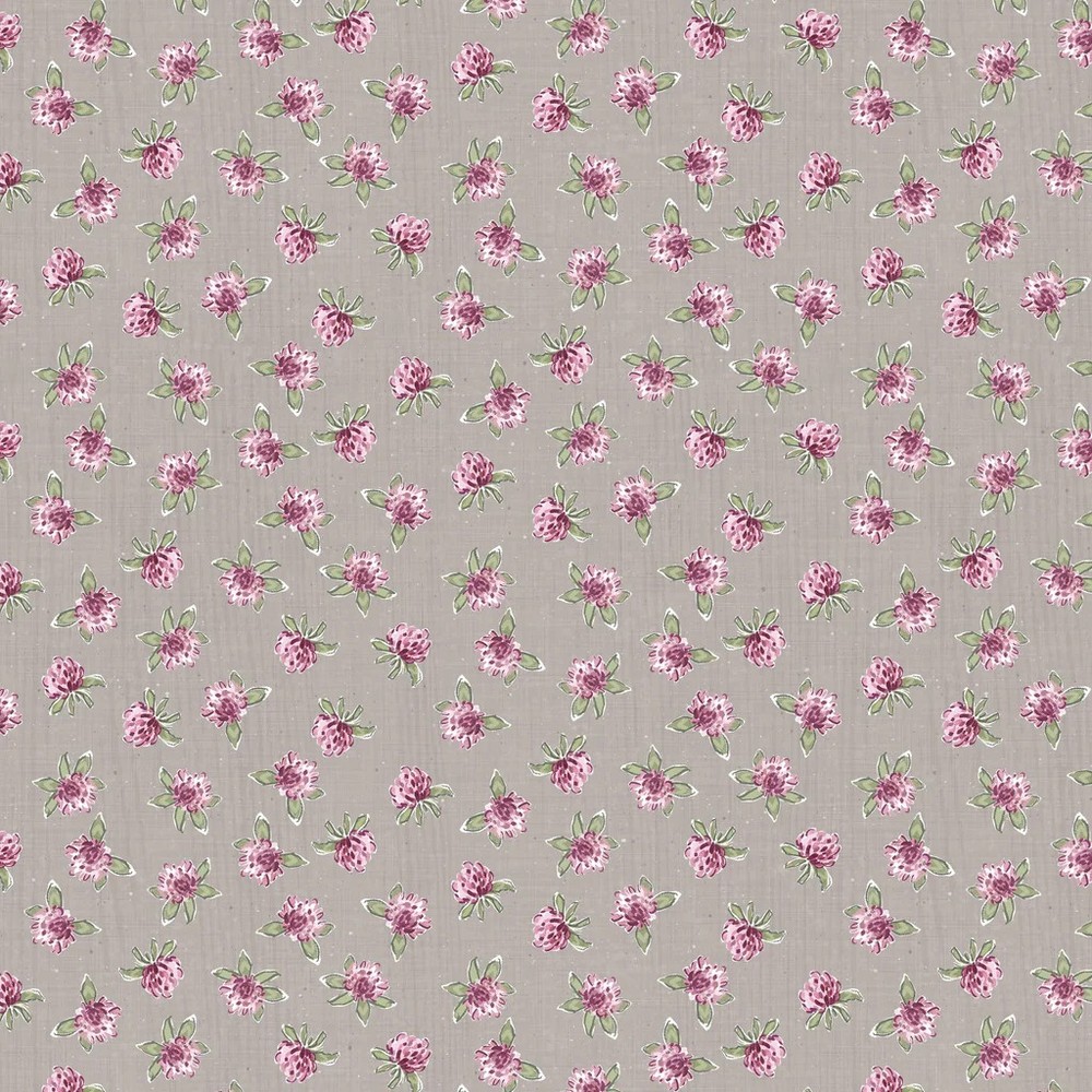 LUMIN – White Owl Textiles – Sweet Honey Bee by Chad Barrett – Pink Floral Toss