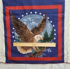 Wamsutta Eagle Fabric Pillow Squares Patriotic Star Birch Bark 4 OR 6 Squares