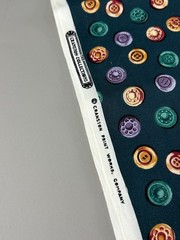 1+ yd Buttons All Over Tossed Cranston Collections Quilting Fabric Teal Purple