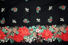 60 INCH WIDE DOUBLE CHRISTMAS FLORAL BORDER BY JOAN KESSLER – 100% COTTON FABRIC