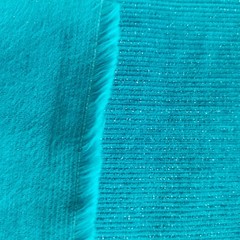 Peacock Turquoise Corduroy Fabric Ribbed Cotton 4.25 Yards Silver Accents 153×43