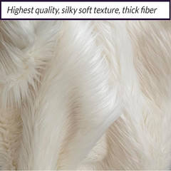 Bianna Ivory/Off White Faux Fur Fabric, by the Yard, American Seller, Luxury Sha
