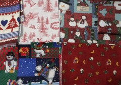 5 lb 1 oz Box of Assorted Fabric Scraps – Kids, Holidays, Varied Prints FSBTB144