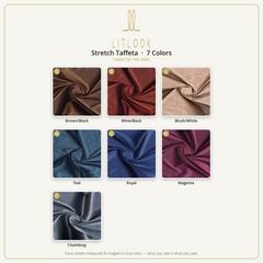 Stretch Taffeta Fabric by the Yard — 7 Colors, 57/58″, 2-Way Stretch