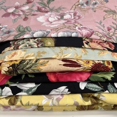 Fabric Lot of 7 Quilting Crafts Sewing Art Project Floral Cotton Prints