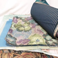 5 Pounds Lot of Fabric Small Scraps Samples Mixed pieces sizes colors textures