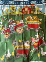 Wee Ones by Oasis Fabrics Baby Farm Animals Cotton Quilt Fabric Panel 25 “X 36”
