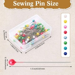 3200 Sewing Pins Bulk – 1.5″ Pearlized Ball Head Straight Pins for Quilting & Cr
