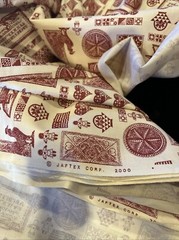Jaftex Country Patriotic Americana Fabrics Red White Print 44 X 184 Cotton