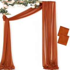 Terracotta Wedding Arch Draping Fabric 2 Panels 29 x 20 FT Gauze Curtains Sheer