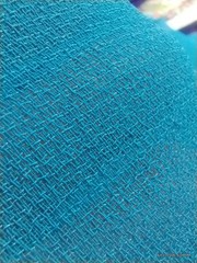 Vintage Teal Open Weave Mock Linen Fabric Heavy Acrylic Polyester Moss Crepe 6Yd