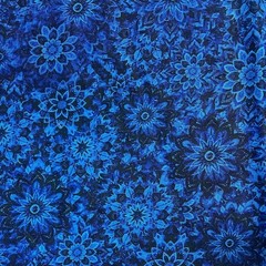 108″ Extra Wide Dancin’ Dahlia Quilt Backing BTY Cotton Shades of Blue and Navy