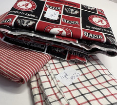 Red and Black 3 Coordinate Alabama Red and Black and White Cotton/ Denim Fabrics