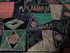 Retro 90’Geometric Abstract Artsy Polyester Slinky Stretchy Fabric 60”X57” Piece