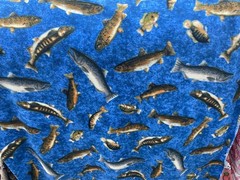 Fish In Blue Ocean Water Fleece Fabric, 60” Wide, Sold By The Yard