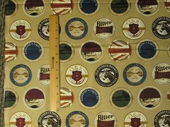 CRAFT BEER LABELS SPECIALTY SPIRITS TAN COTTON FABRIC FQ