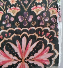 Star Fabrics Inc. Black Floral Sheer Polyester Chiffon Fabric 60×72″