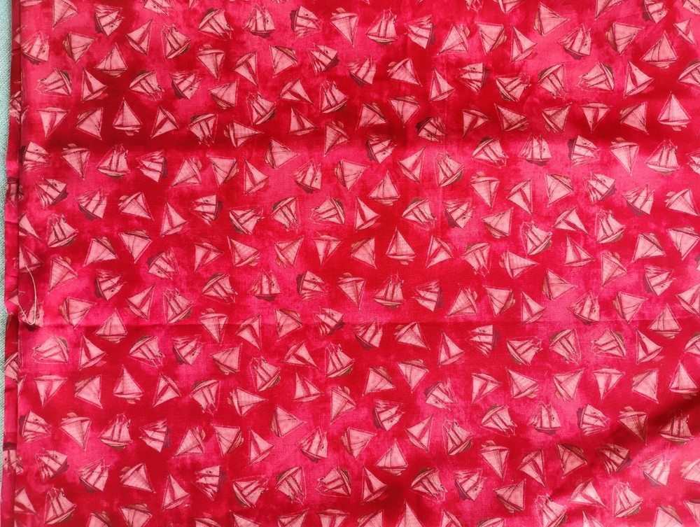Red on Red Tall ships by MMFab, Inc. 3 yds. 31″, 44″ Wide