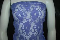 Crochet Lace Nylon Knit Fabric Floral Deep Periwinkle color by the yard