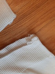 Vintage cream/white acrylic sweater knit fabric tube Kandol 2 pieces 1975