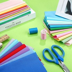 200 Pcs 10 x 10 Inch Solid Cotton Fabric Squares Bundle Fat Quarters Sewing F…
