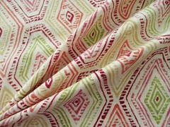 RICHLOOM PLATINUM RICOCHET MARSALA GEOMETRIC COTTON UPHOLSTERY FABRIC 25″X25″