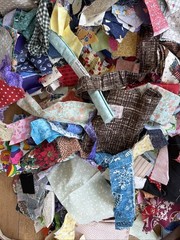 Vintage Cotton Fabric Scraps For Crumb Quilts & Crafts Junk Journal 5 Pounds LOT