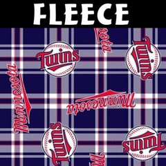 MLB Minnesota Twins Plaid 3/4 Yard Pre-Cut Fleece Fabric