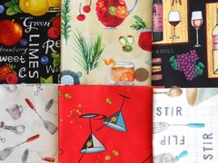 I SPY Pastry Chef Food Drink Fat/ Long Quarter 1/2 Yard Quilt Fabric Bundle Lot