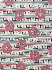 Vintage 1930’s – 1940s feedsack fabric piece 9×11” pink and gray floral