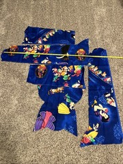 Colorful childrens kids quilt print cotton fabric Scraps lot bundle 90s 2000s