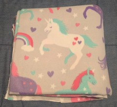 Approximately 2 1/2 Yards Of Adorable Unicorns Blizzard Fleece Fabric-New!