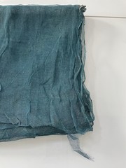 Antique Japanese Hand Spun Fine Hemp Kaya Mosquito Net Turquoise Seamless 70″