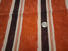 Orange Brown Gold Beige Stripes Heavy Cotton Fabric 36″ X 40″