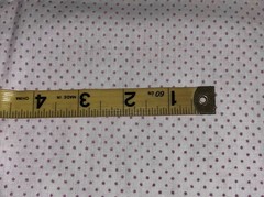 VTG Fuzzy Flocked Pink Dotted Swiss on White Cotton for Dolls Crafting BTFQ